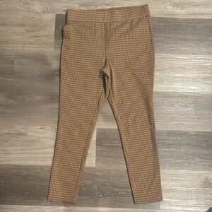 Women’s Loft Tan Checkered Pants- Medium